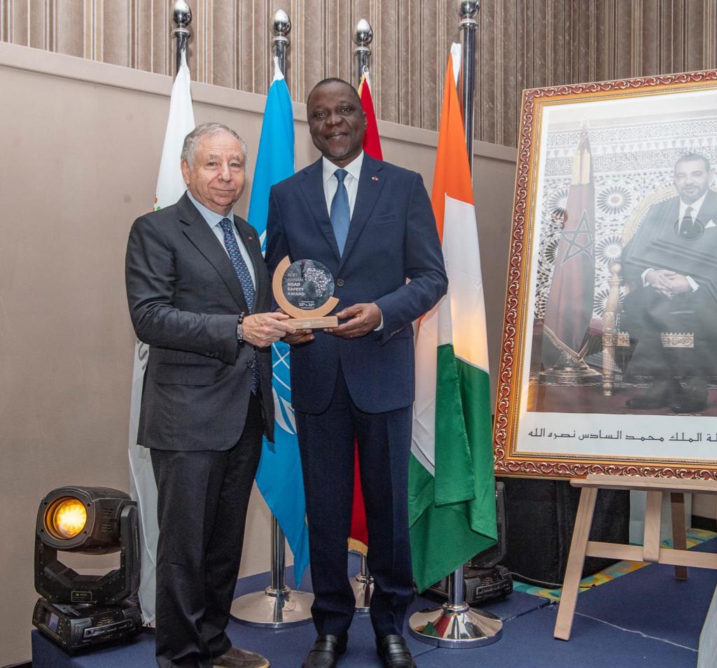 AWARDS DE LA SÉCURITÉ ROUTIÈRE DE L’ONU: LA COTE D’IVOIRE REMPORTE "LE 1ER PRIX KOFI ANNAN DANS LA CATÉGORIE INNOVATION AVEC LA DIGITALISATION DES SERVICES DE TRANSPORT"