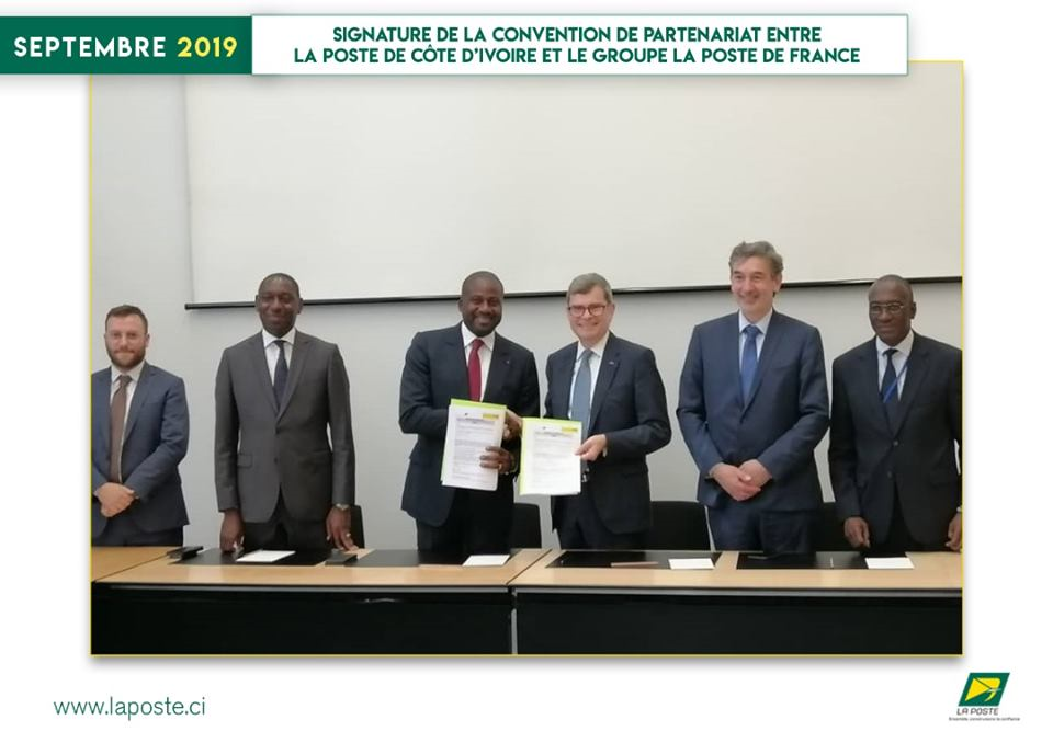 Signature de la convention de partenariat entre la Poste de Côte d’Ivoire et le Groupe la Poste de France